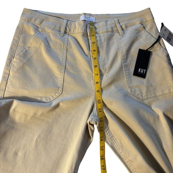 Kut From The Kloth Meg Beige Wide-Leg Pants Size 12 Cotton Blend - Picture 8 of 13